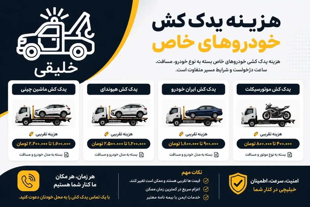 هزینه یدک کش خودروهای خاص